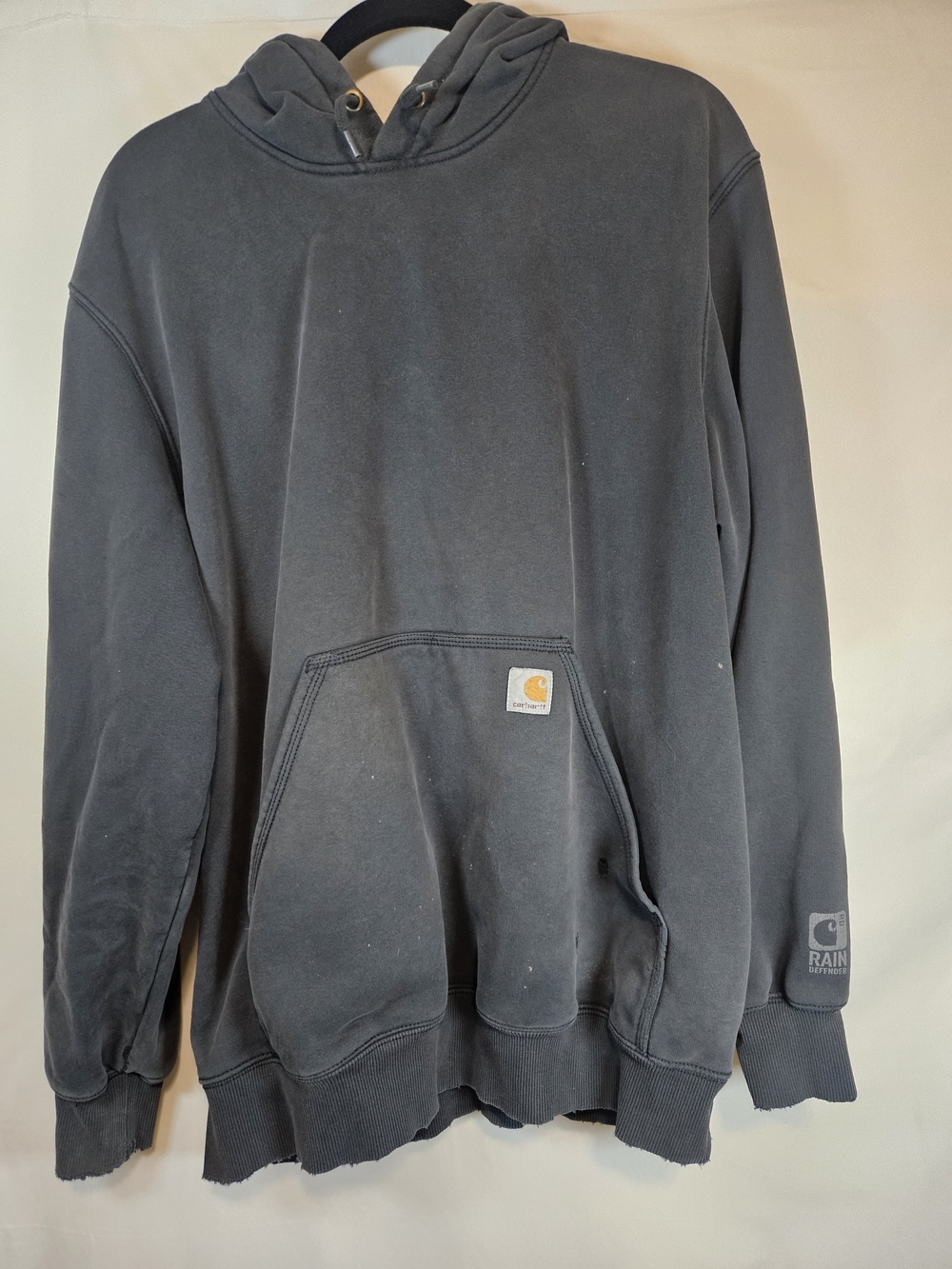 Carhartt Charcoal Gray Pullover Hooded Rain Defender Work Sweatshirt